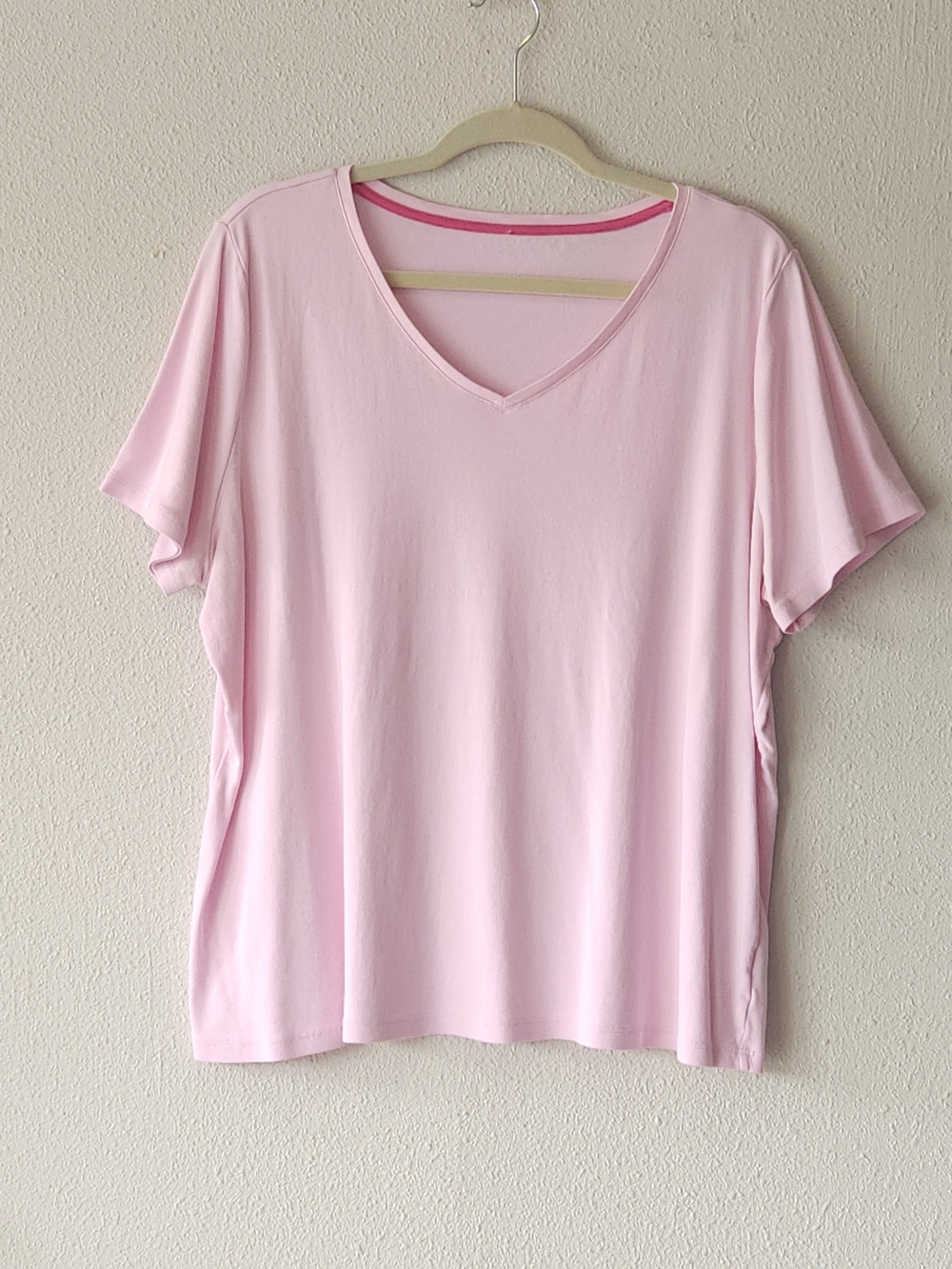 Talbots Pale Pink V-Neck Short Sleeve Tee PLUS SIZE PETITE 3XP